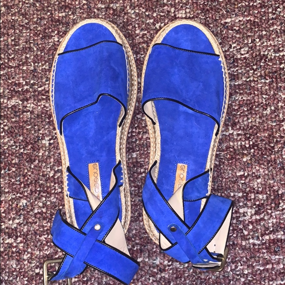 Andre Assous blue espadrille sandals